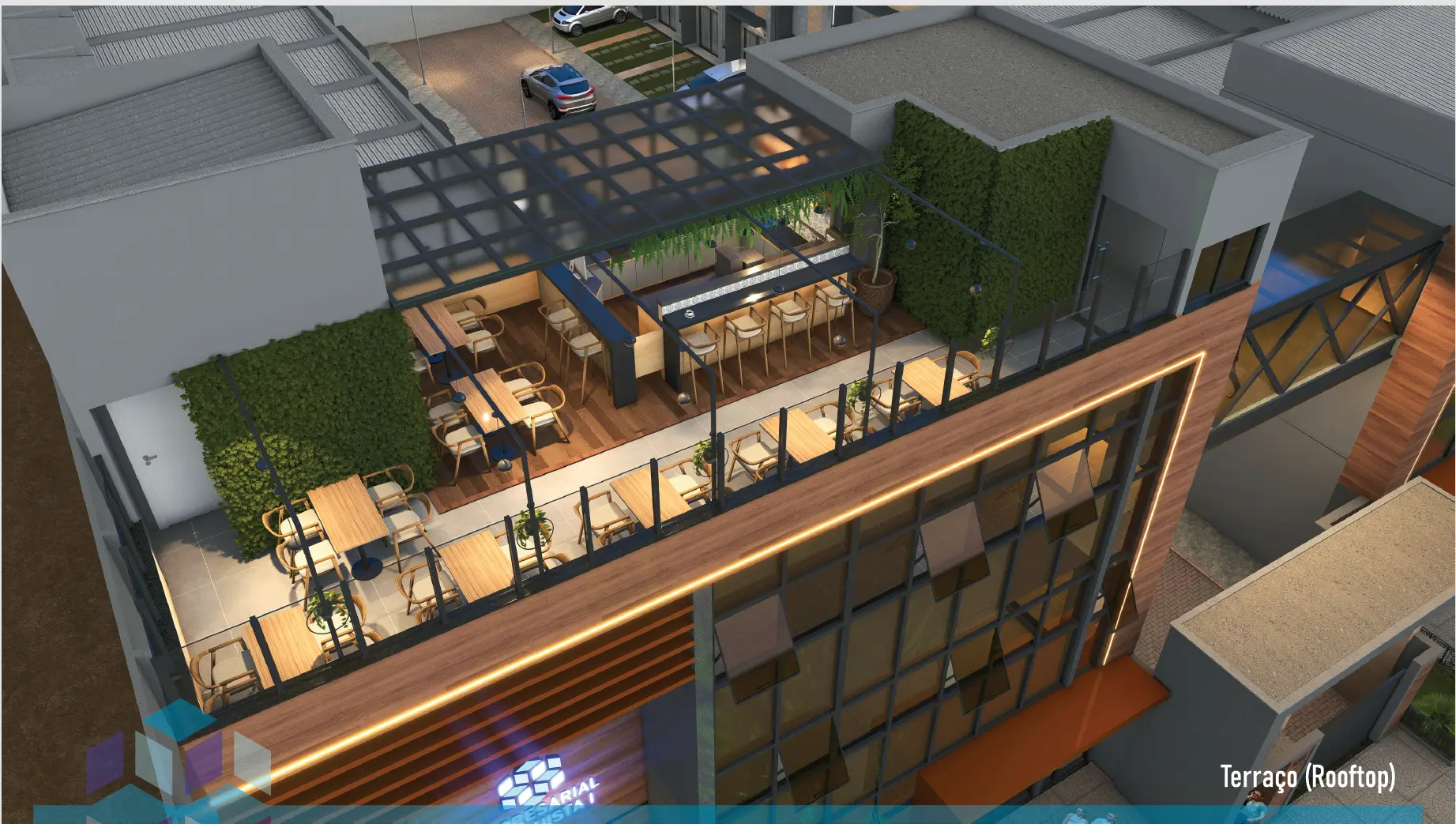 Projeção do empreendimento: Terraço rooftop